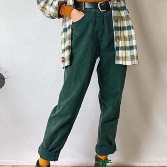 Casual Everyday Solid Green Trousers - Picture 1 of 3